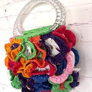 Bright Colored Crochet Purse/Handbag - Handmade 90's